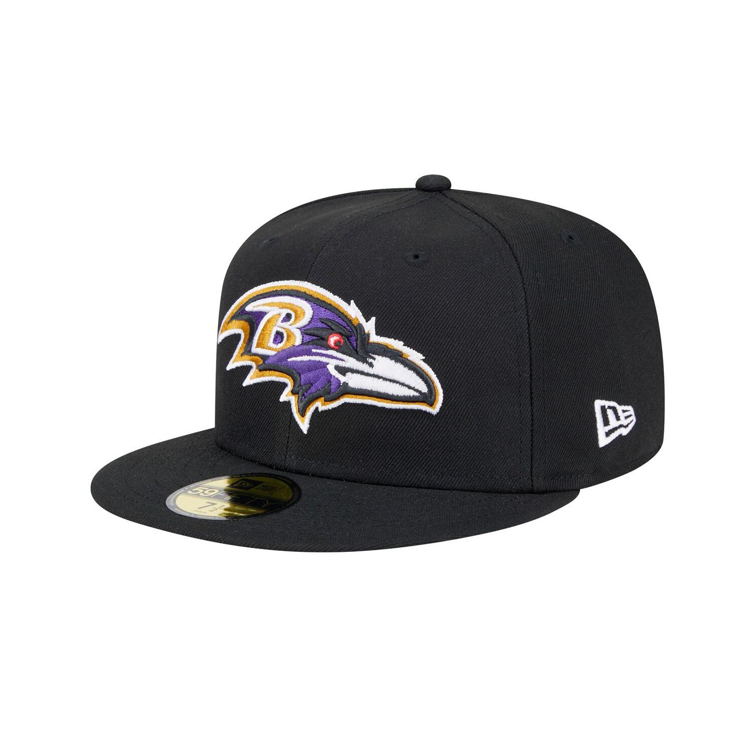 Men's Black Baltimore Ravens Main Patch 59FIFTY Fitted Hat