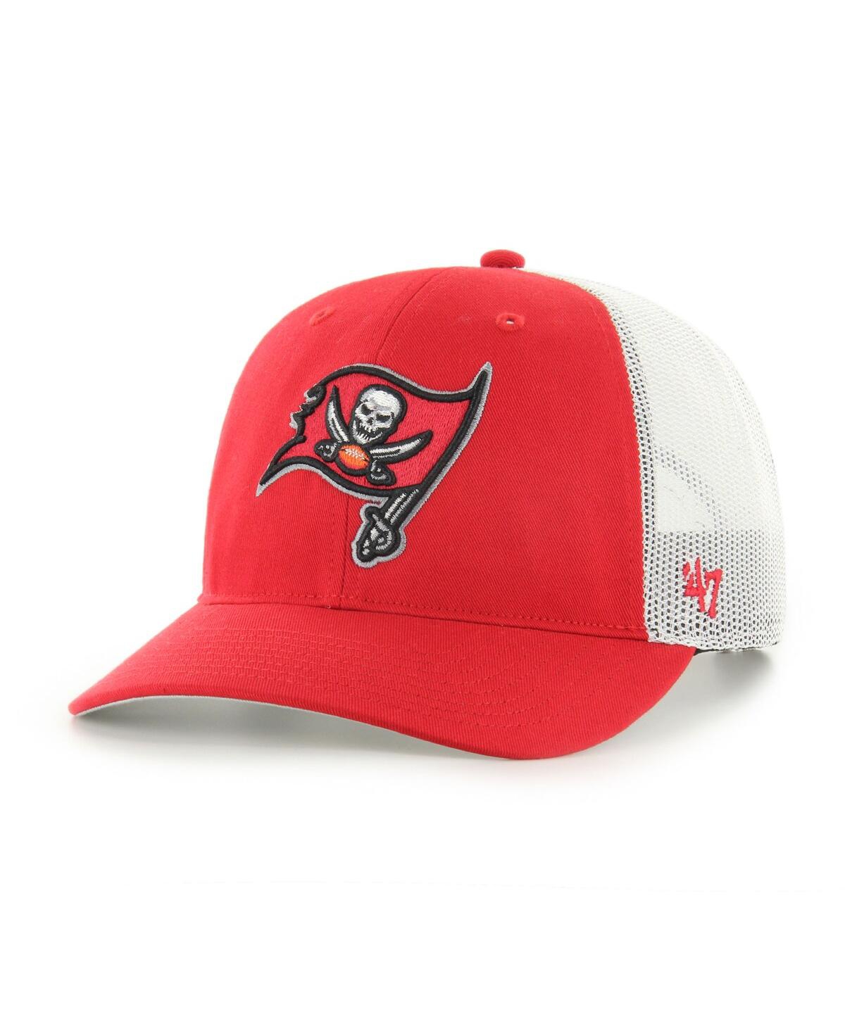 47 Brand Men's Red Tampa Bay Buccaneers Unstructured Trucker Adjustable Hat In Red