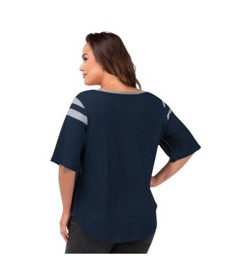 Women's Navy Dallas Cowboys Plus Size Linebacker T-Shirt