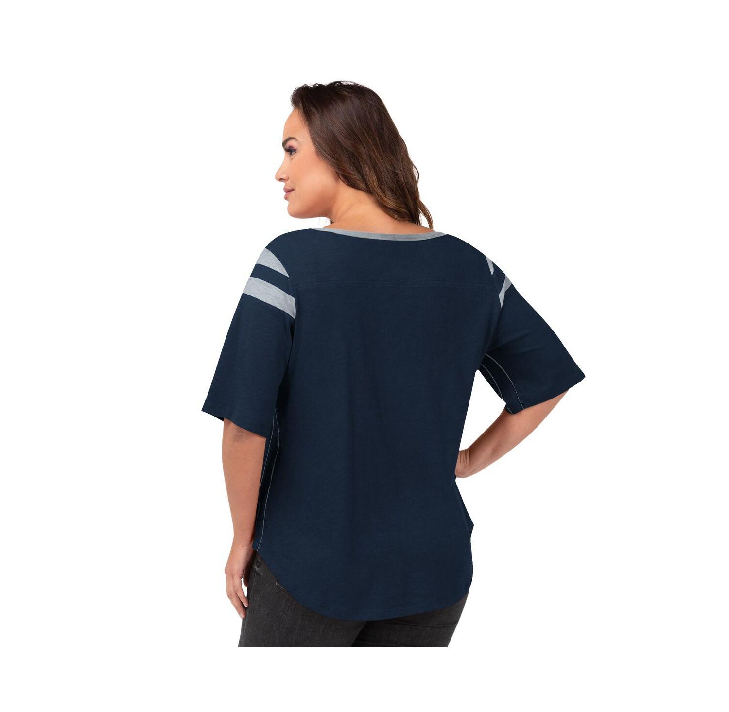 Women's Navy Dallas Cowboys Plus Size Linebacker T-Shirt
