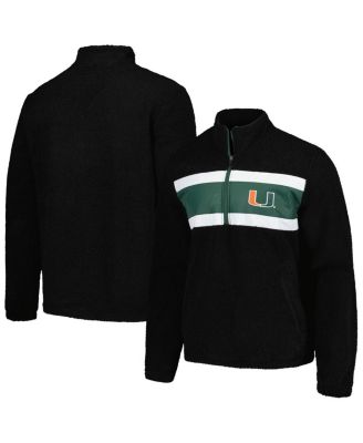 G-III Sports by Carl Banks - Men's Black Miami Hurricanes Pinch Runner Half-Zip Hoodie