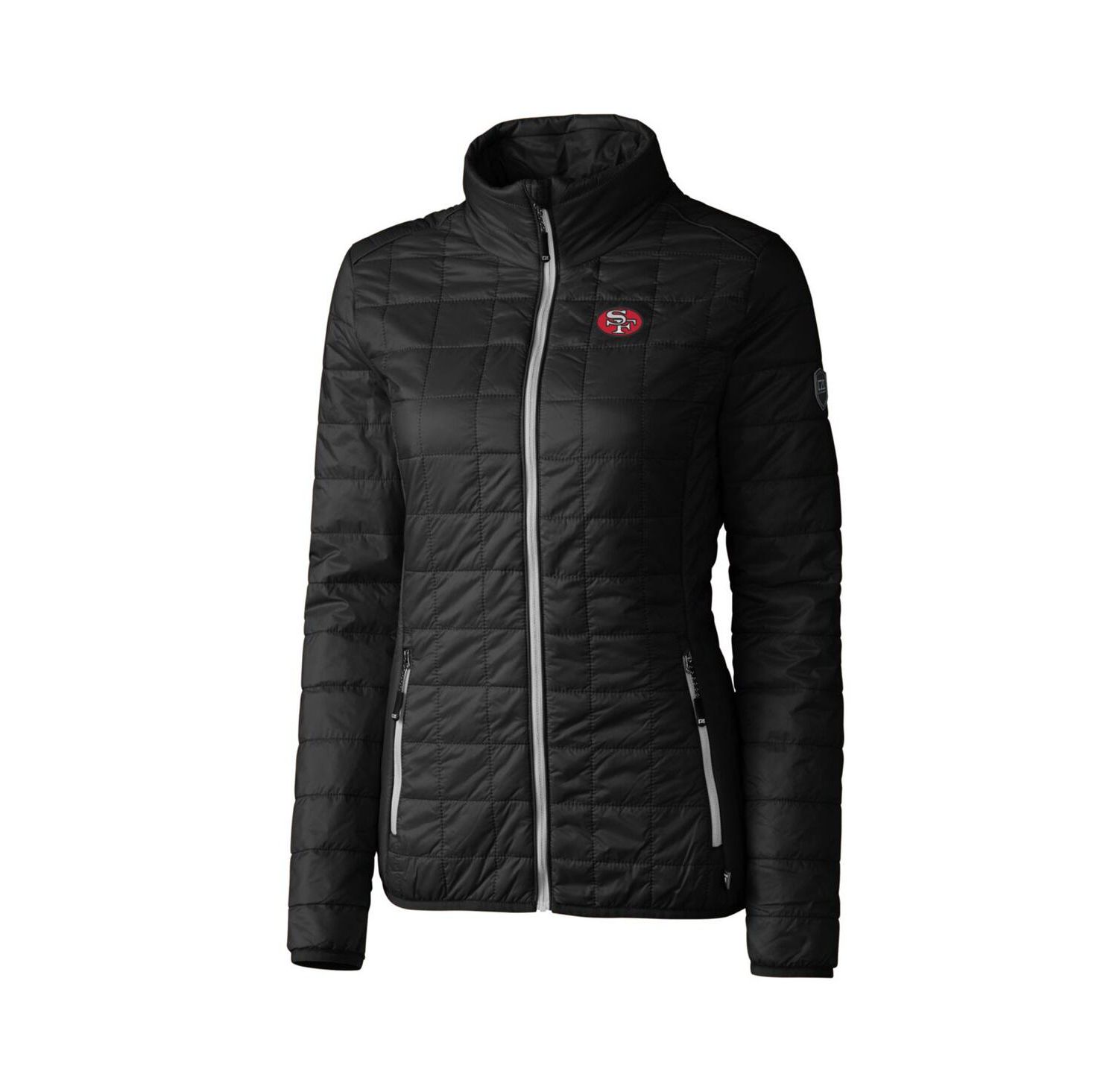 Women's Black San Francisco 49ers Throwback Logo Rainier PrimaLoft Full-Zip Puffer Jacket