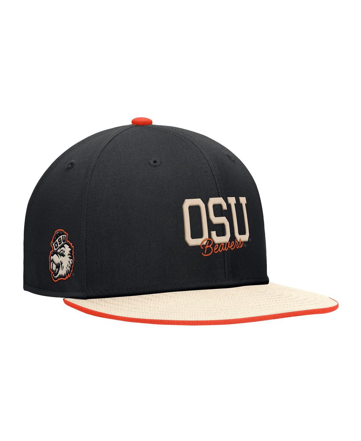 Nike Men's Black Oregon State Beavers Vintage Script Pro Dri-fit Snapback Hat In Black