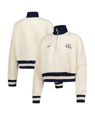 Nike - Women's Cream Team USA Phoenix Fleece Half-Zip Sweatshirt