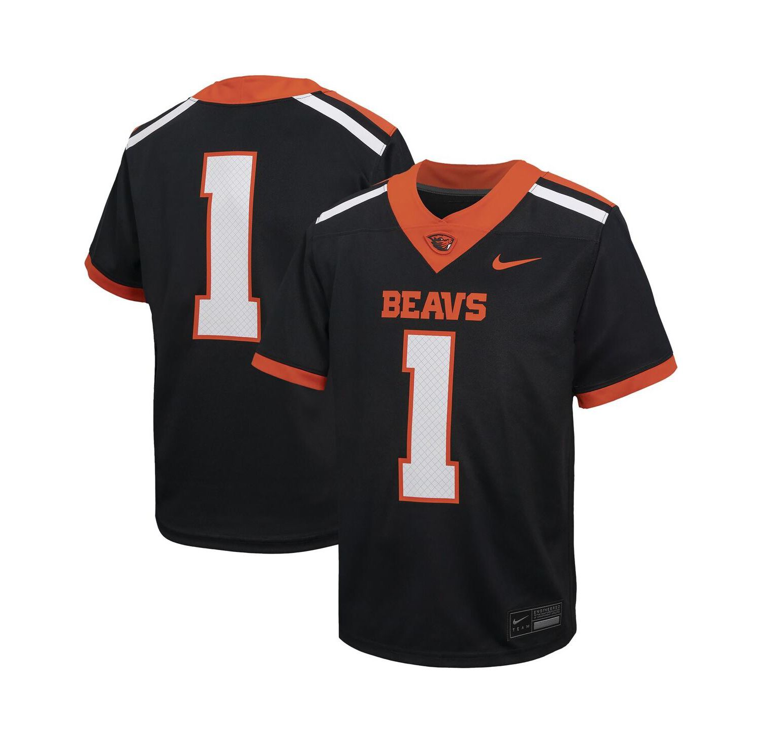 Big Boys and Girls 1 Black Oregon State Beavers Untouchable Football Jersey