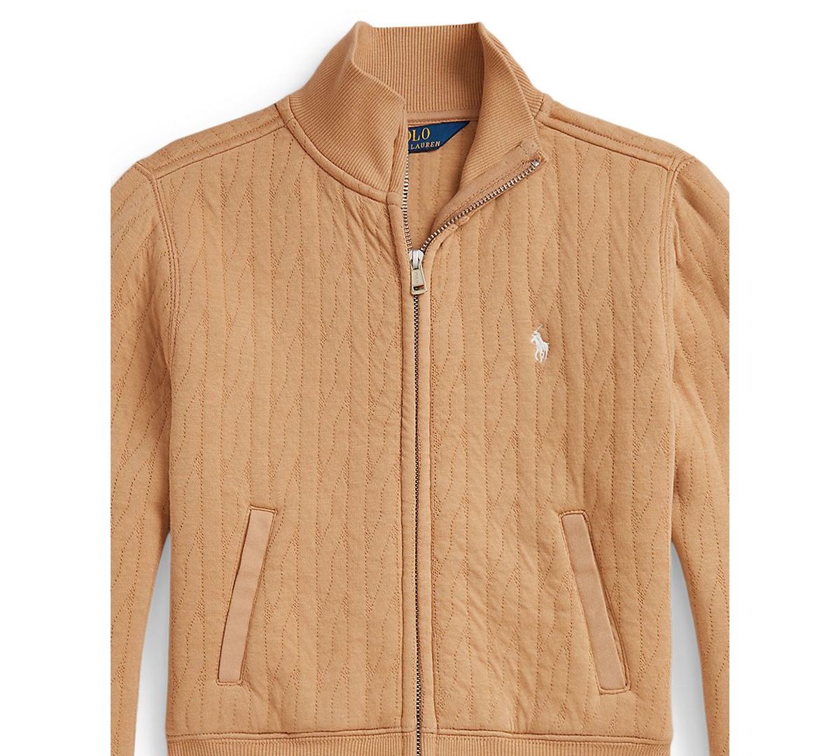 Polo Ralph Lauren Girls 7-16 Collar Quilted Cable-Motif Jacket