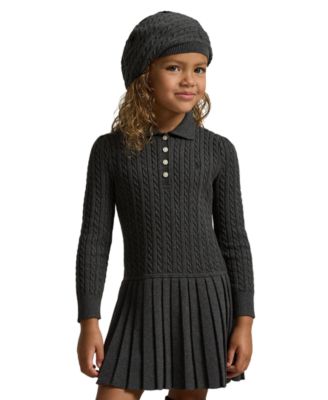 Girls' 2T-6X Mini-Cable Long Sleeves Sweater Dress