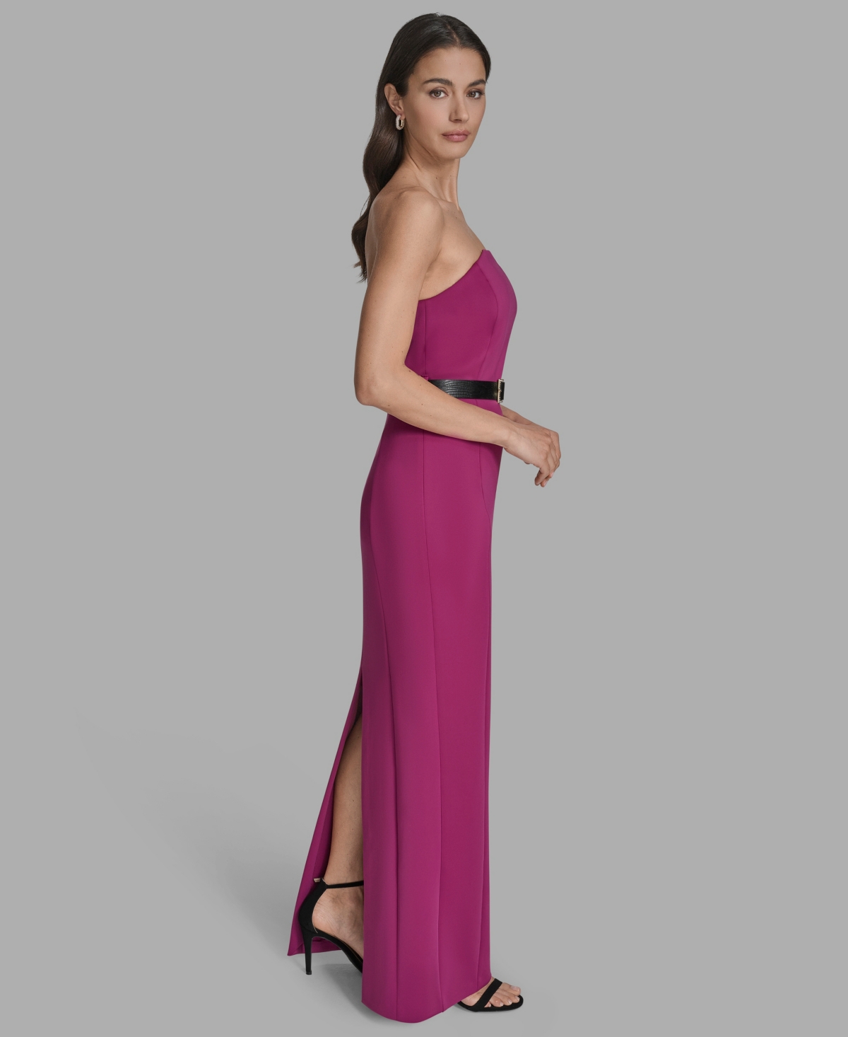 Bcbg Scuba Belted Maxi In Pink