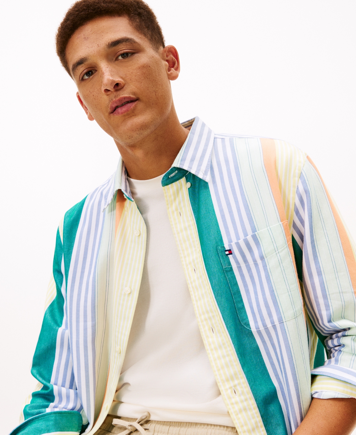 Tommy Hilfiger Men's Oxford Candy Strip Shirt