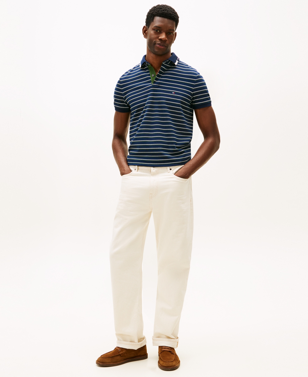 Tommy Hilfiger Men's Pique Graphic Collar Polo Shirt