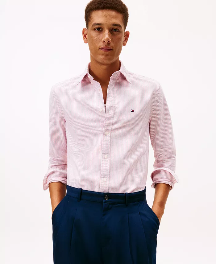 Men's Heritage Regular-Fit Oxford Striped Shirt - thumbnail 9