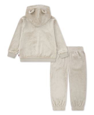 Baby Girls' Minky Sherpa Hoodie and Jogger Pant, 2-Piece Set