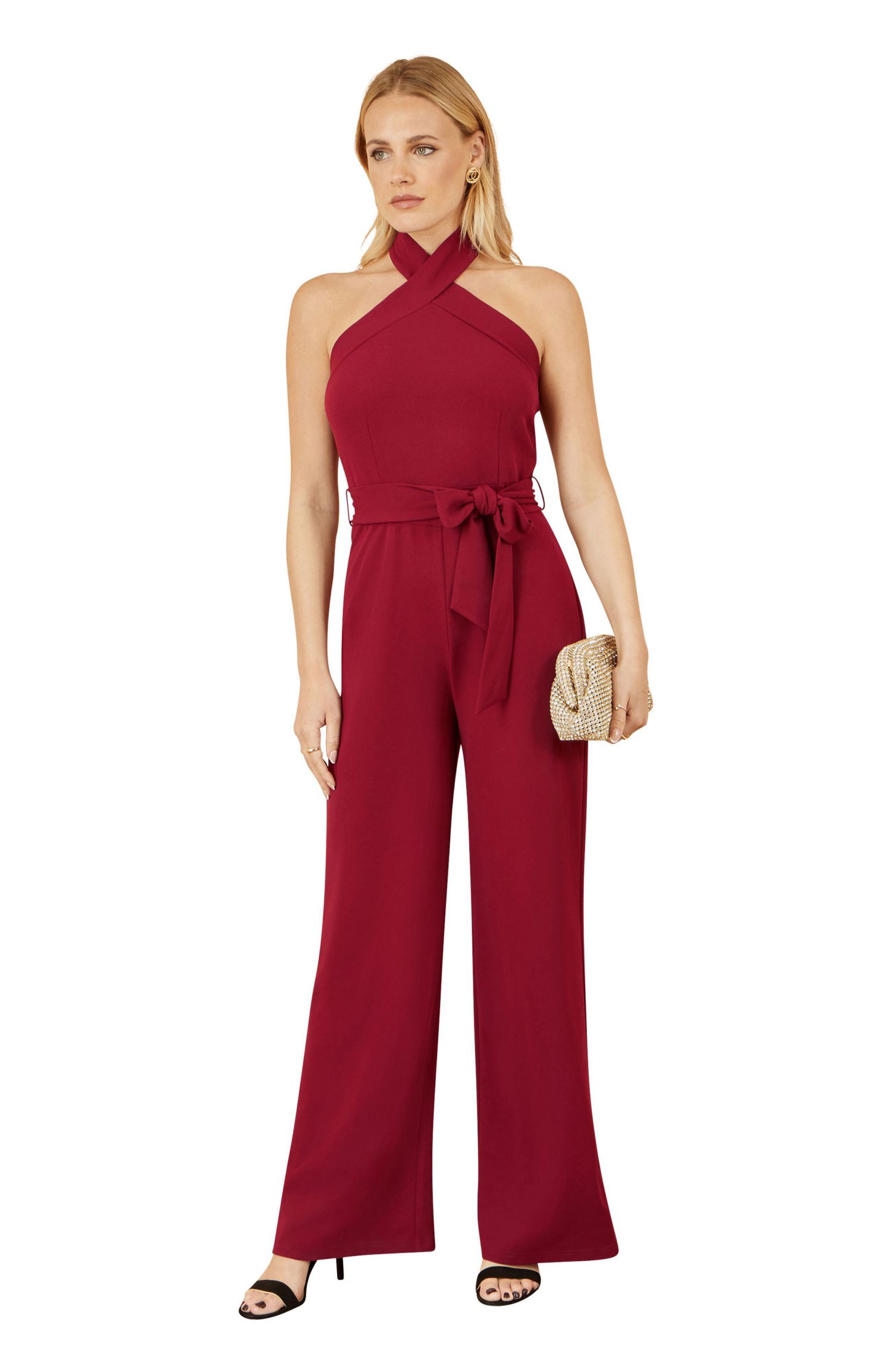 Women's Cross Over Halter Neck Jumpsuit