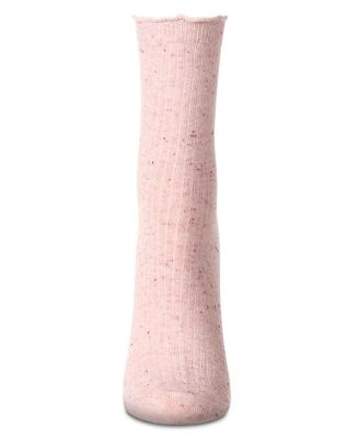Women's Vintage Ribbed Multi-Flecked Lettuce Edge Crew Sock