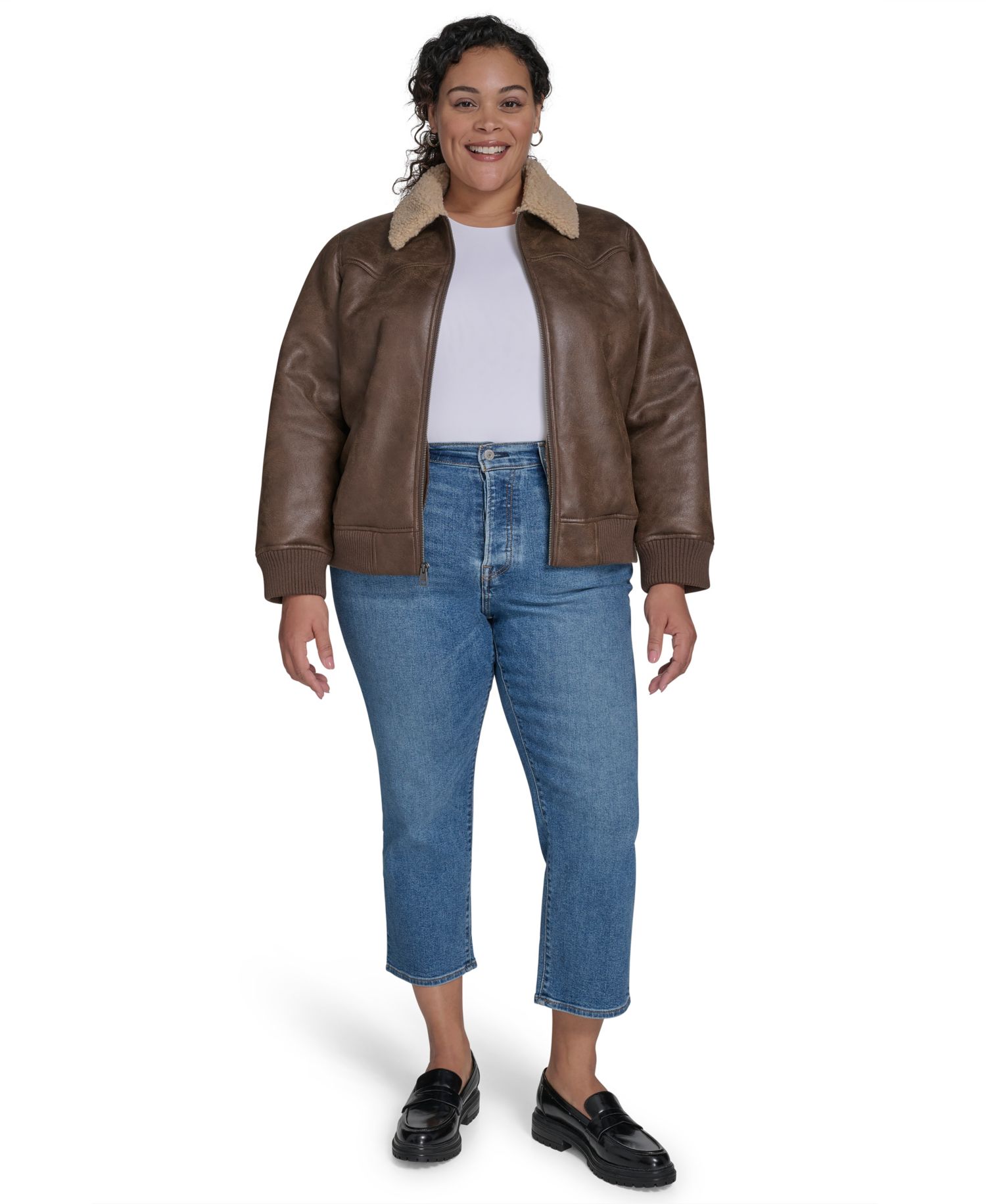 Plus Size Long Sleeves Western Bomber Jacket