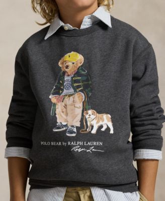 Big Boys Polo Bear Heathered Fleece Sweatshirt