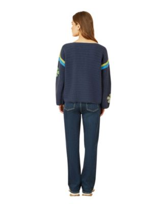 Women's Crochet Flower Long Sleeve Jumper