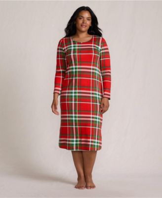 Plus Size Cotton Long Sleeve Midcalf Nightgown