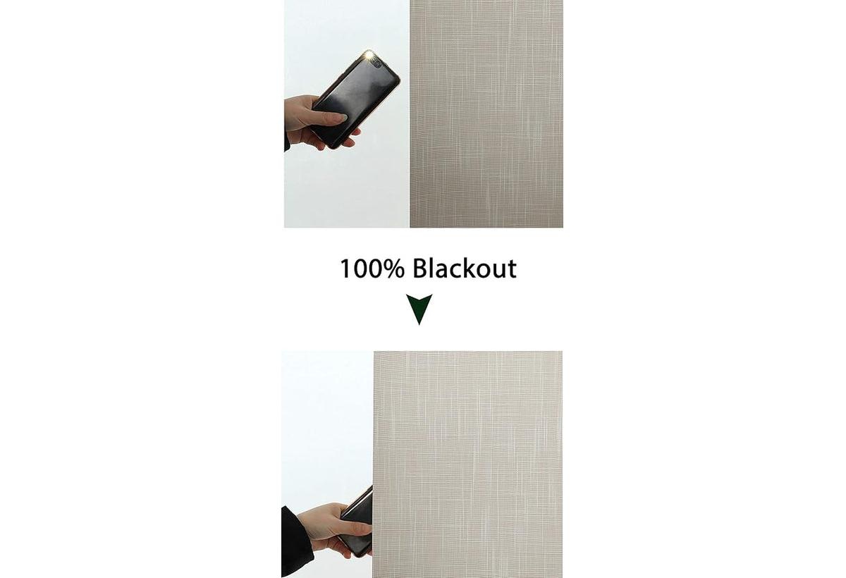 Shadisfy Roller Window Blinds & Shades, Cordless for Windows, 100% Blackout Home, 34" W X 64" H, Linen