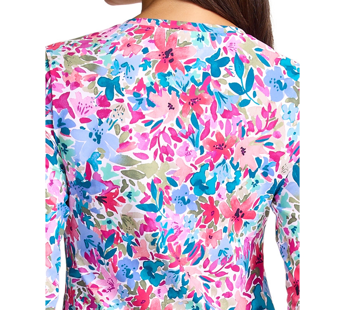 Tommy Bahama Women's Floral Full-Zip Rashguard Swimsuit