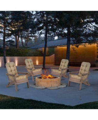 Outdoor Tufted Adirondack Chair Cushion Set of 2, High-Back with Ties, Waterproof & Fade-Resistant