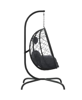 Hanging Egg Chair Anthracite Poly Rattan, Powder-Coated Steel