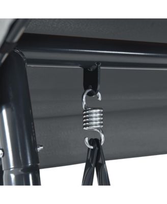 Garden Swing Bench Dark grey Powder-coated steel Large