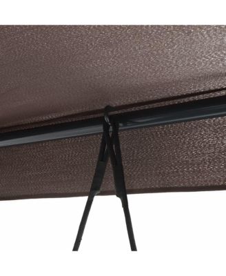 Garden Swing Bench Coffee brown Powder-coated steel, Polyester