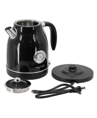 1.8 Quart Electric Tea Kettle and 2 Slice Toaster Combo in Black