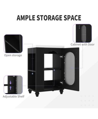 20&amp;quot; Bathroom Vanity with Sink, Cabinet with Two-Tier and Adjustable Shelf, Solid Wood and MDF