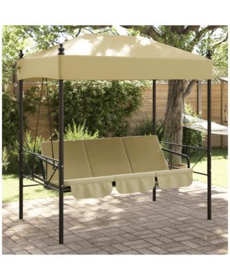 Garden Swing Bench Sand Powder-coated steel, Polyester Standard