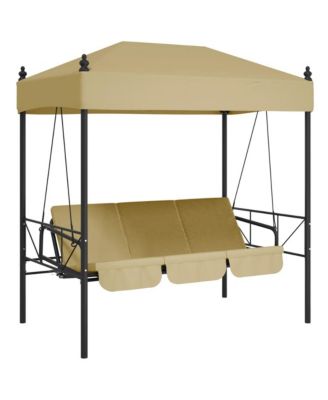 Garden Swing Bench Sand Powder-coated steel, Polyester Standard