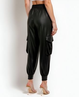 Women's Faux Leather Jogger Pants