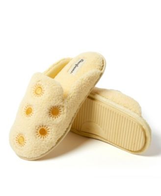 Women's Yellow Sun Teddy Scuff Slipper