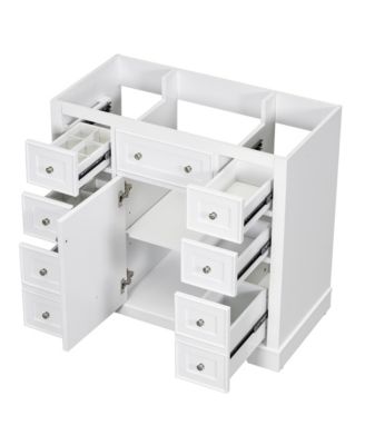 36" Bathroom Vanity, Cabinet Base Only, One Cabinet and Six Drawers
