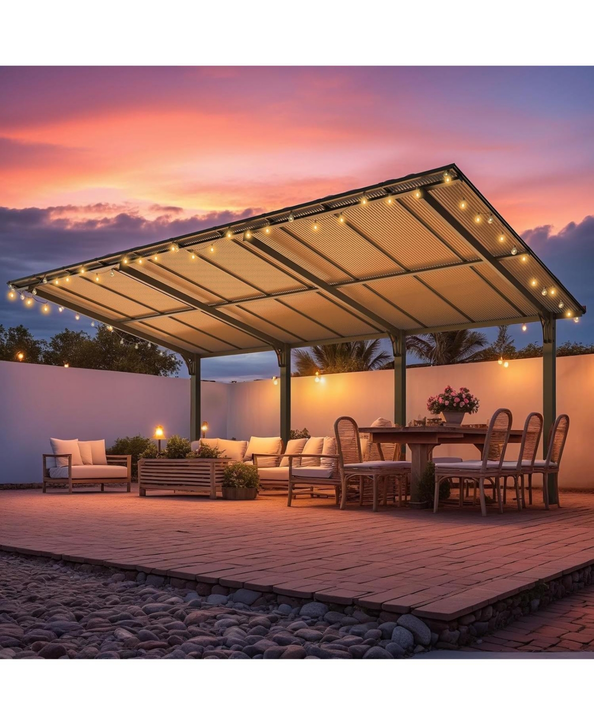 Aecojoy 20' x 10' Outdoo Gazebo for Patio, Large 10x20 Pergola Carport