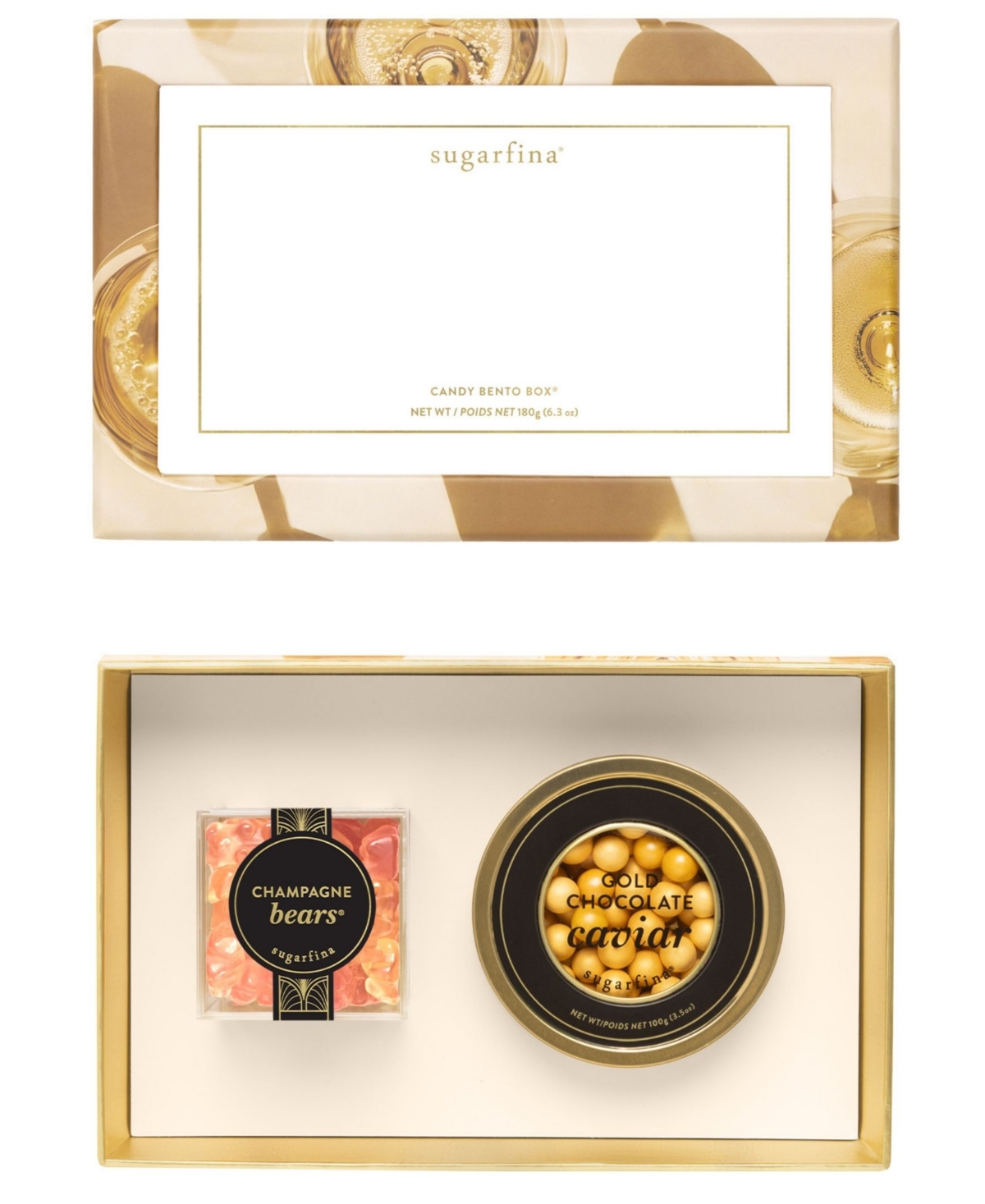Sugarfina Holiday Champagne and Caviar Bento Box Duo, 2 Piece