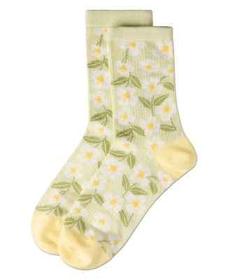 Women's Daisy Pointelle Crew Socks
