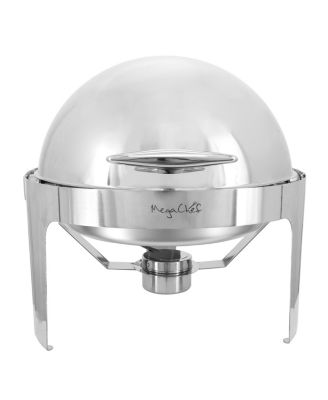 6.3 Quart Round Stainless Steel Dome Roll Top Professional Chafing Dish/Food Warmer/Buffet Server Serving Dish