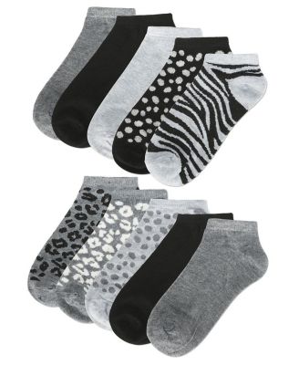 Women's 10 Pair Pack Animal Print Low Cut Socks