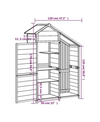 Garden Tool Shed Brown Solid pine wood, Plywood Medium