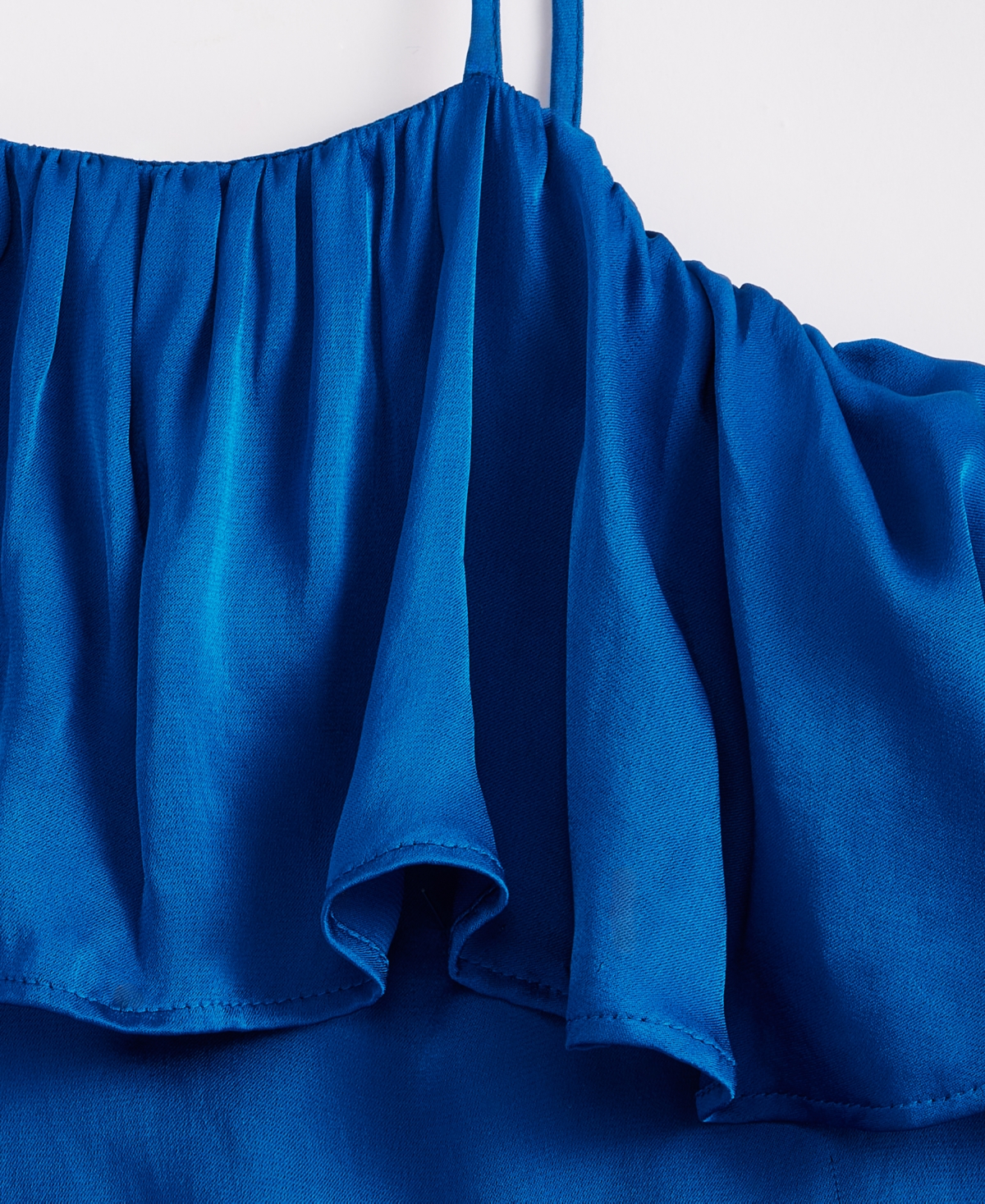 Inc International Concepts Women's Cold-shoulder Long-sleeve Ruffle Blouse, Macy's Exclusive In Blue