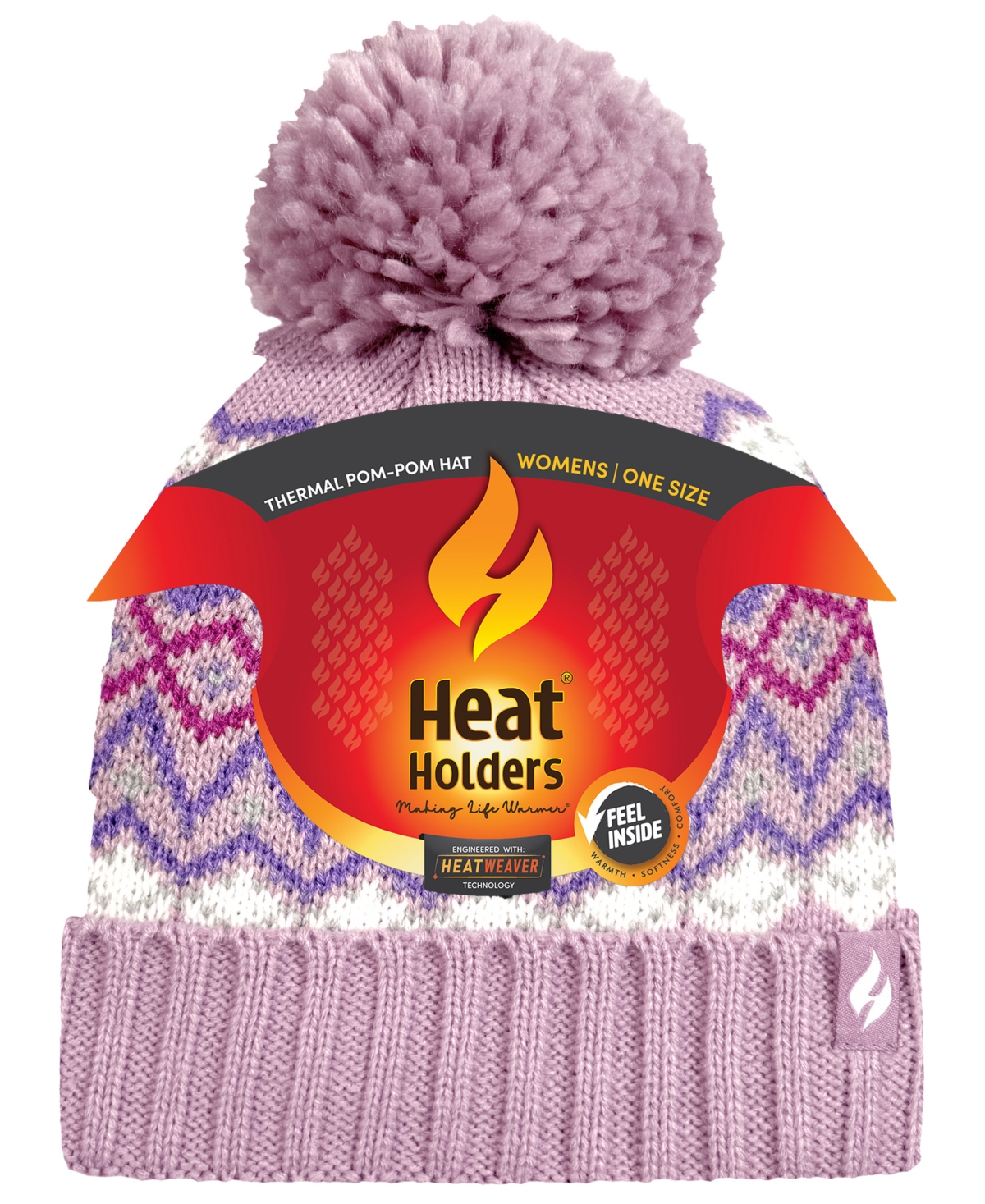 Heat Holders Astrid Knit Roll Up Hat In Purple
