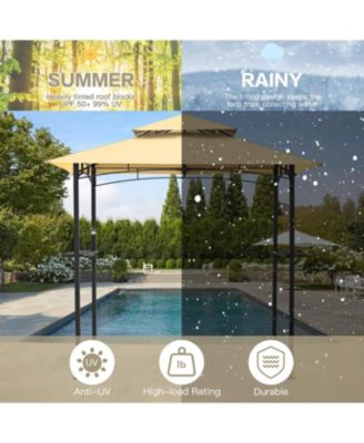 Grill Gazebo 8'x5'Outdoor Patio Backyard BBQ Grill Shelter