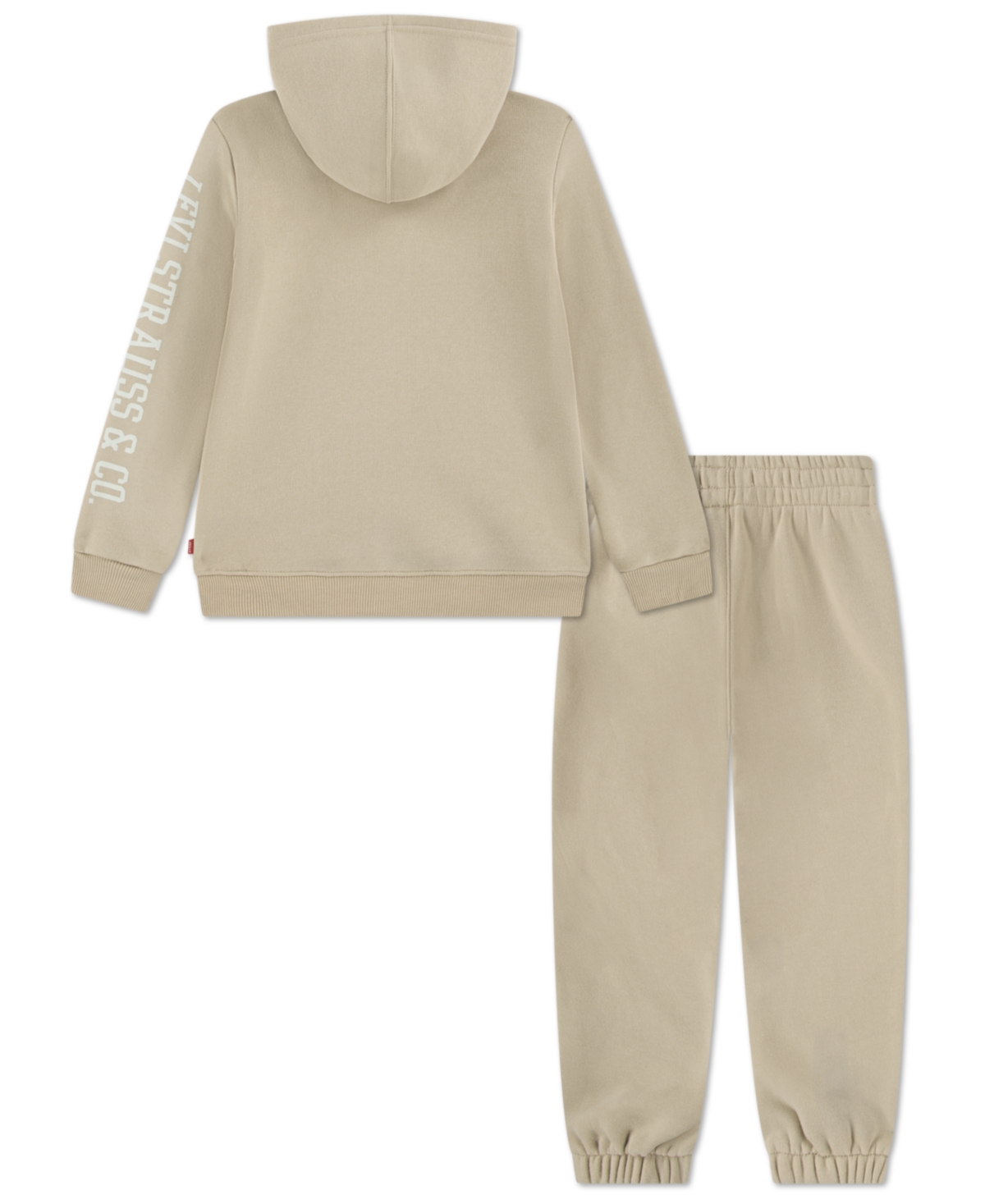 Levi's Boys 4-7 2 Piece Patch Long Sleeves Hoodie And Joggers Set In Brown