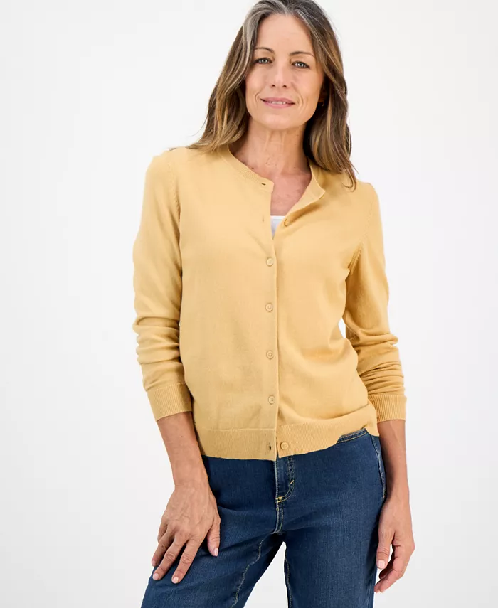 Petite Crewneck Cardigan