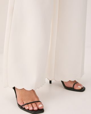 Women's Embroidered Tailored Wide Leg Pants