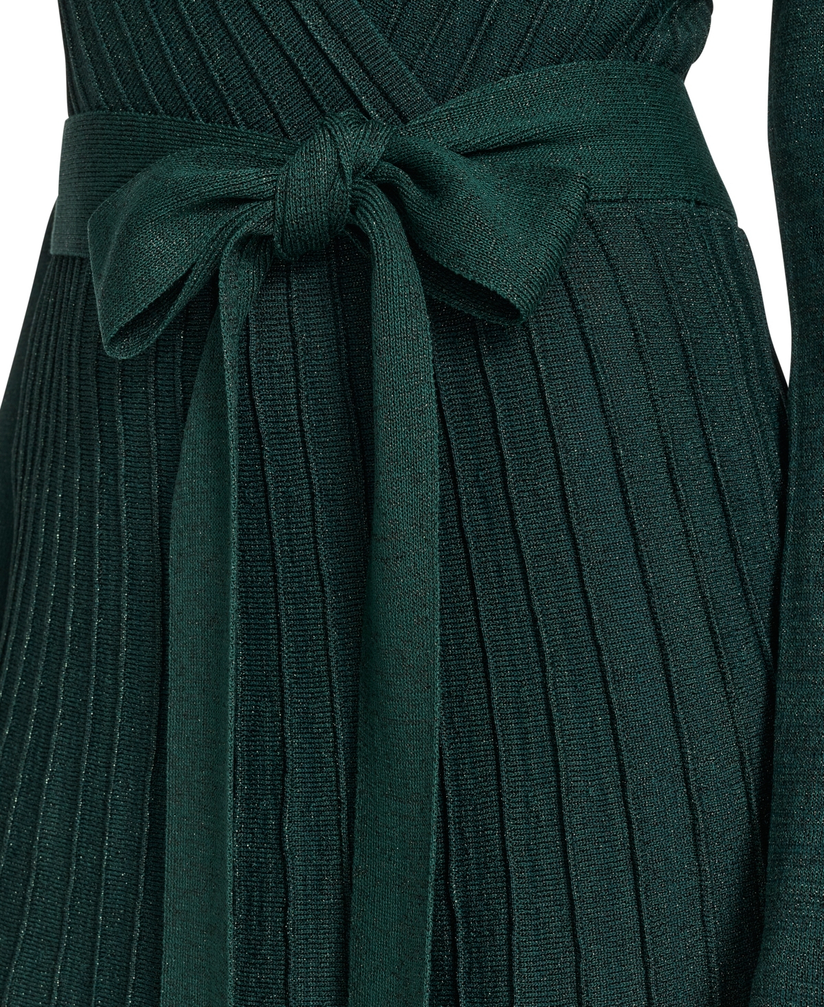 Jessica Howard Petite Long Sleeve Wrap Bodice Fit and Flare Midi Dress