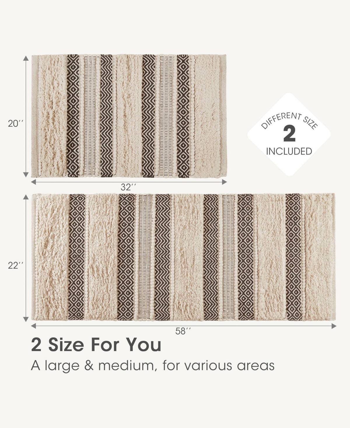 Ink+Ivy Asher Woven Texture Stripe Bath Rug