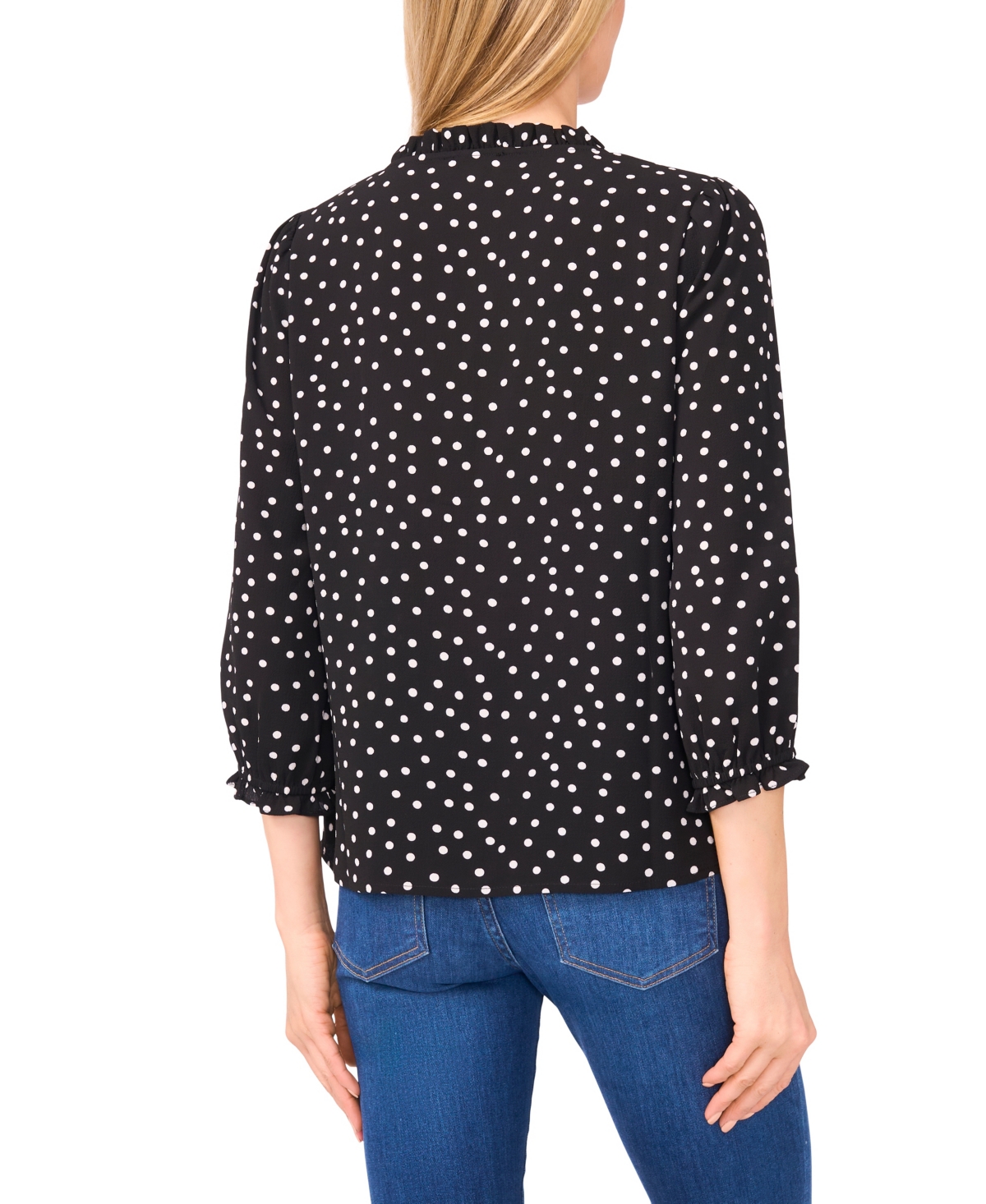Cece Women's 3/4-sleeve V-neck Top In Black